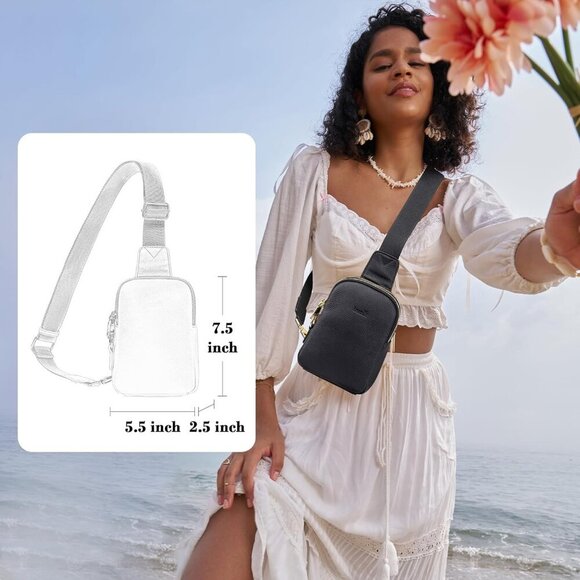 Small Leather Crossbody Bag Women Travel Purse RFID Anti Theft Fanny Pack - Picture 2 of 9